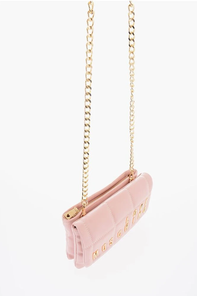 Сумка через плечо Moschino LOVE Стеганая сумка из экокожи со съемной цепочкой через плечо