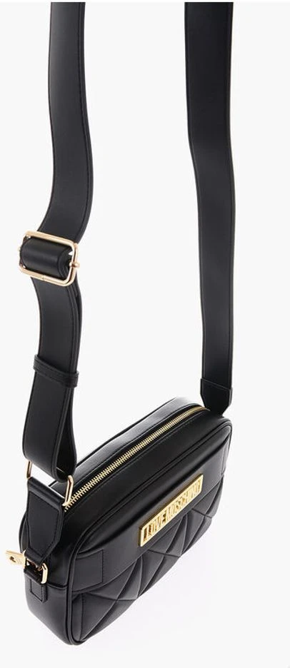 Сумка через плечо Moschino Стеганая Сумка-Камера из Экокожи с Золотистым Логотипом