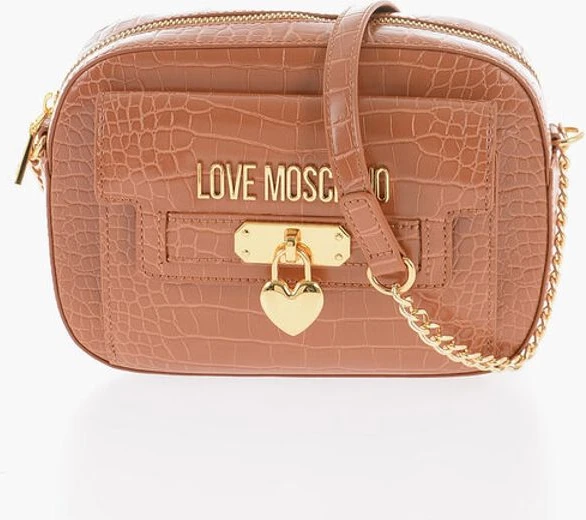 Сумка кросс-боди Moschino LOVE из экокожи с эффектом крокодила