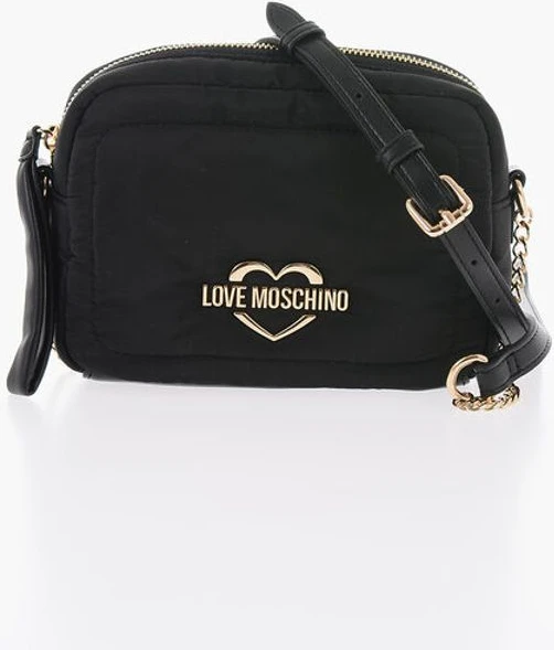 Сумка через плечо Moschino LOVE Кроссбоди из нейлона с золотистым логотипом