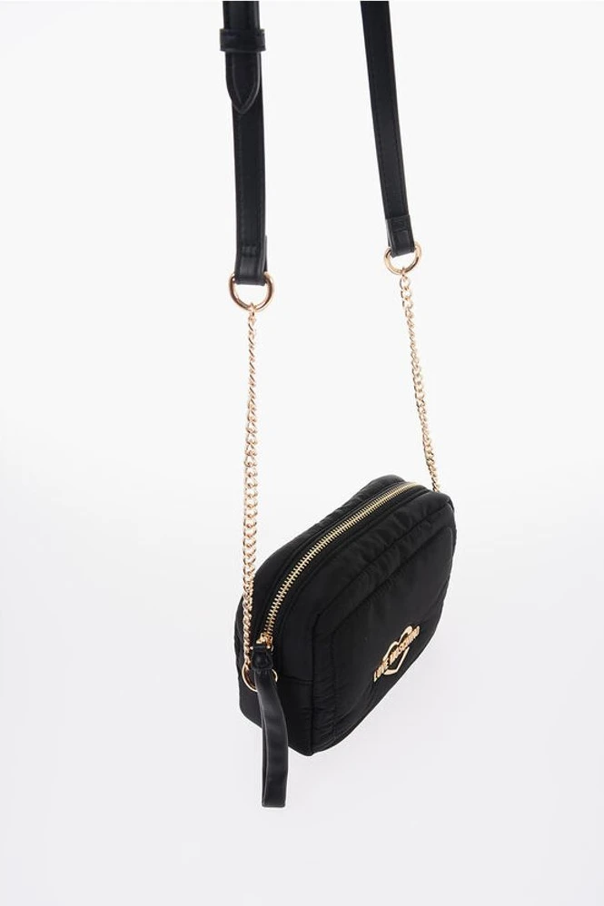 Сумка через плечо Moschino LOVE Кроссбоди из нейлона с золотистым логотипом
