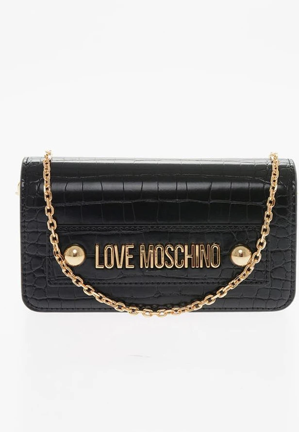 Сумка Moschino LOVE из искусственной кожи с эффектом крокодила и золотистой отделкой