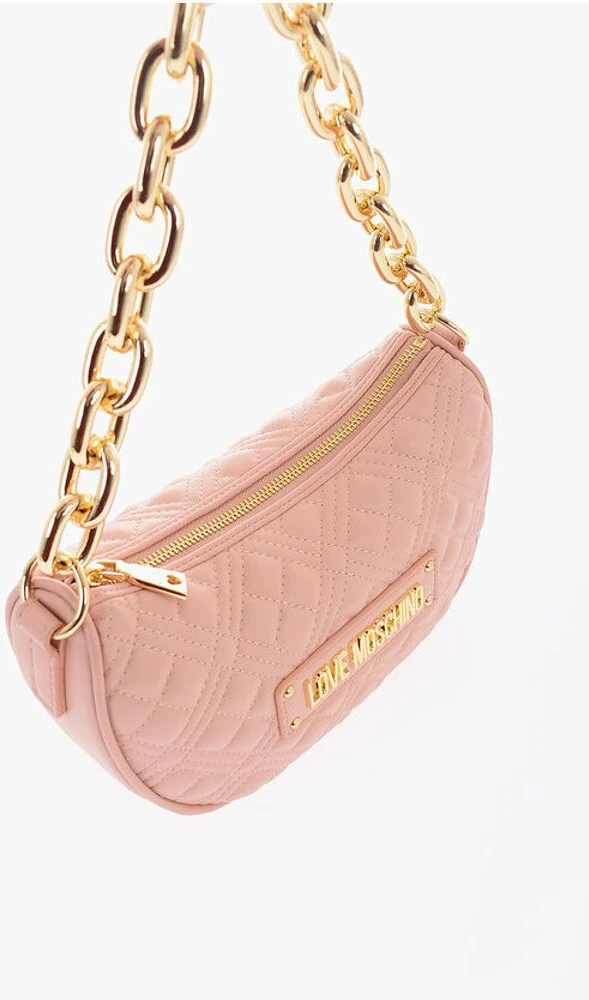 Сумка через плечо Moschino LOVE Стеганая сумка через плечо из экокожи с золотой цепочкой