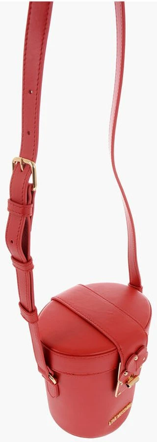 Сумка-ведро Moschino LOVE, кожаная сумка-ведро с замком-защелкой