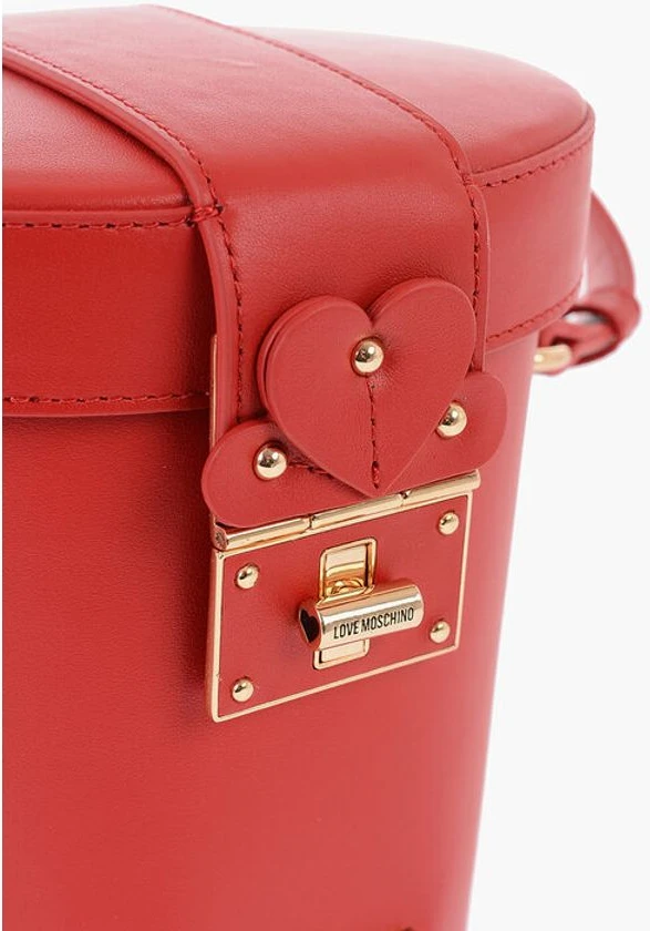 Сумка-ведро Moschino LOVE, кожаная сумка-ведро с замком-защелкой