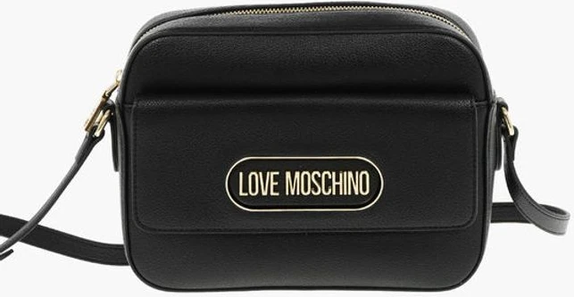 Сумка через плечо Moschino из текстурированной экокожи в стиле сумки-камеры с передним карманом