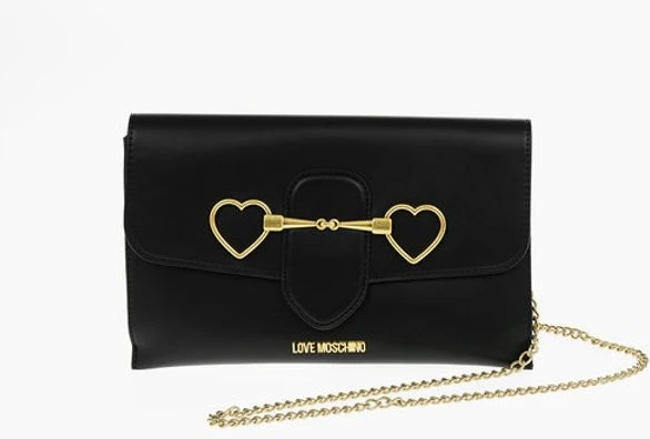 Клатч Moschino LOVE со съемным плечевым ремнем-цепочкой из экокожи