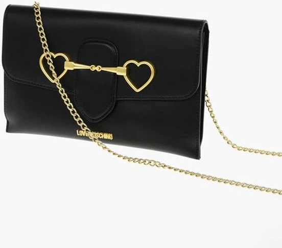 Клатч Moschino LOVE со съемным плечевым ремнем-цепочкой из экокожи