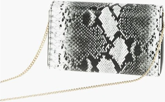 Сумка через плечо Moschino с эффектом змеиной кожи из экокожи