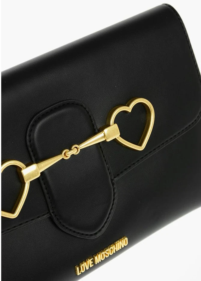 Клатч Moschino LOVE со съемным плечевым ремнем-цепочкой из экокожи