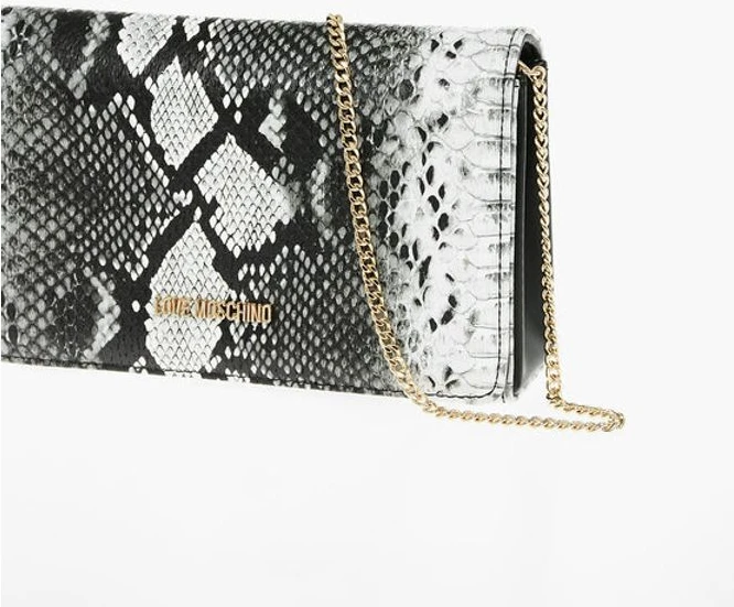 Сумка через плечо Moschino с эффектом змеиной кожи из экокожи