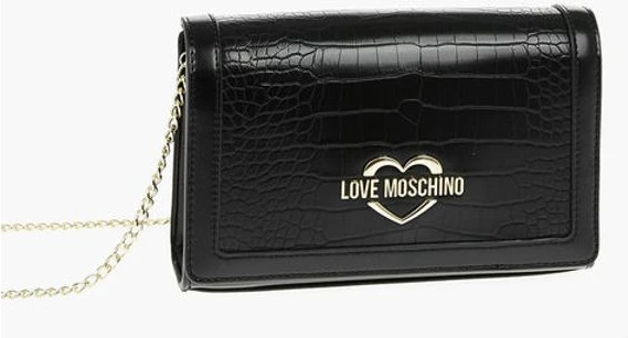 Сумка через плечо Moschino с эффектом крокодила из экокожи