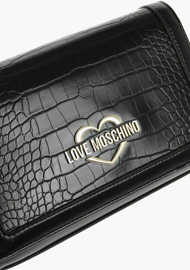 Сумка через плечо Moschino с эффектом крокодила из экокожи