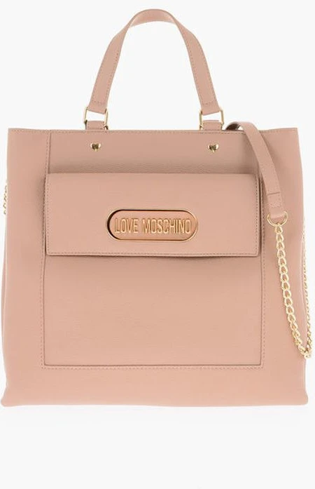 Сумка Moschino LOVE Прямоугольная из экокожи с накладным карманом "макси"