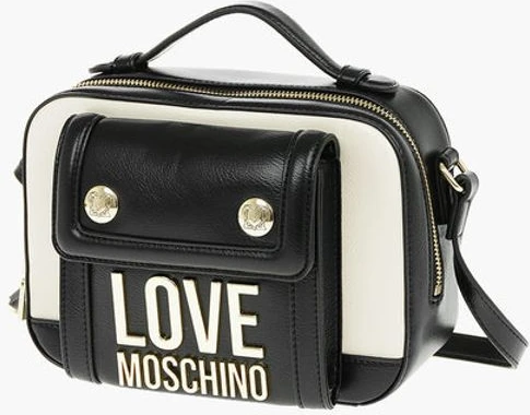 Сумка через плечо Moschino LOVE Золотой Логотип Двухцветная Искусственная Кожа