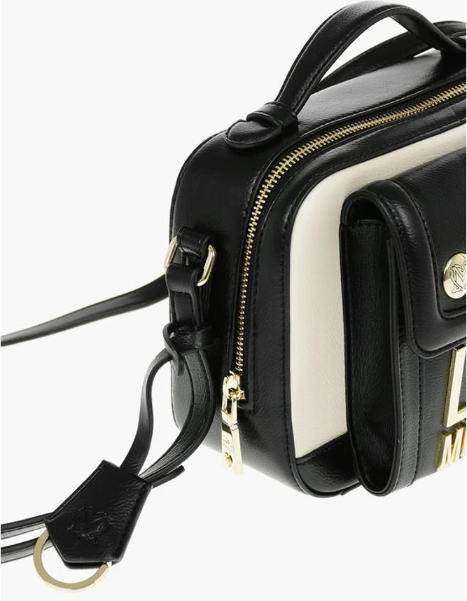 Сумка через плечо Moschino LOVE Золотой Логотип Двухцветная Искусственная Кожа