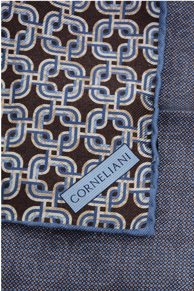 Платок-паше Corneliani с геометрическим узором из шелка