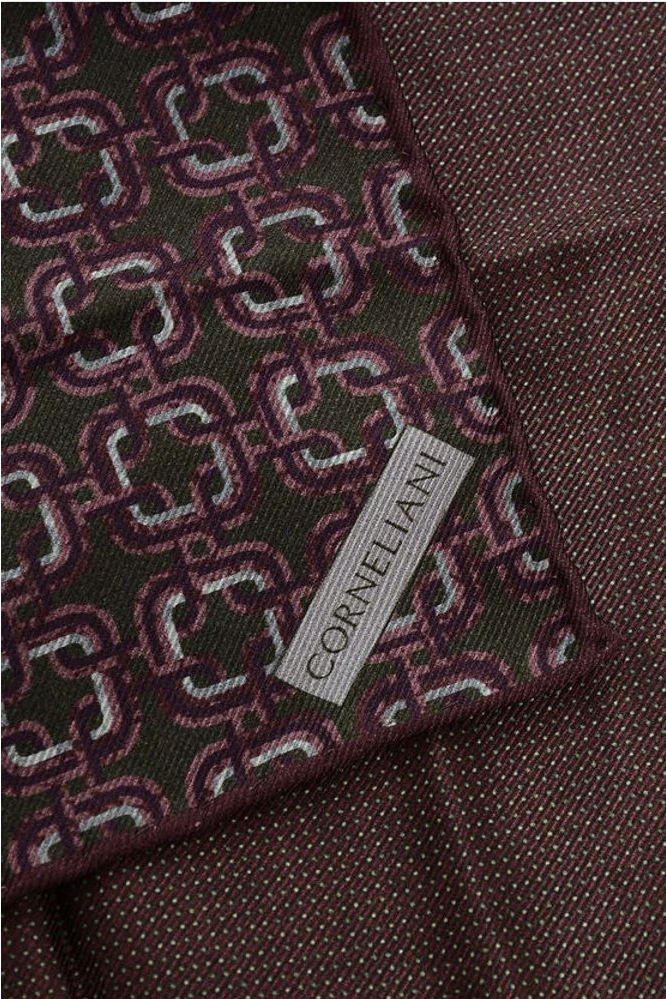 Платок-паше Corneliani с геометрическим узором из шелка