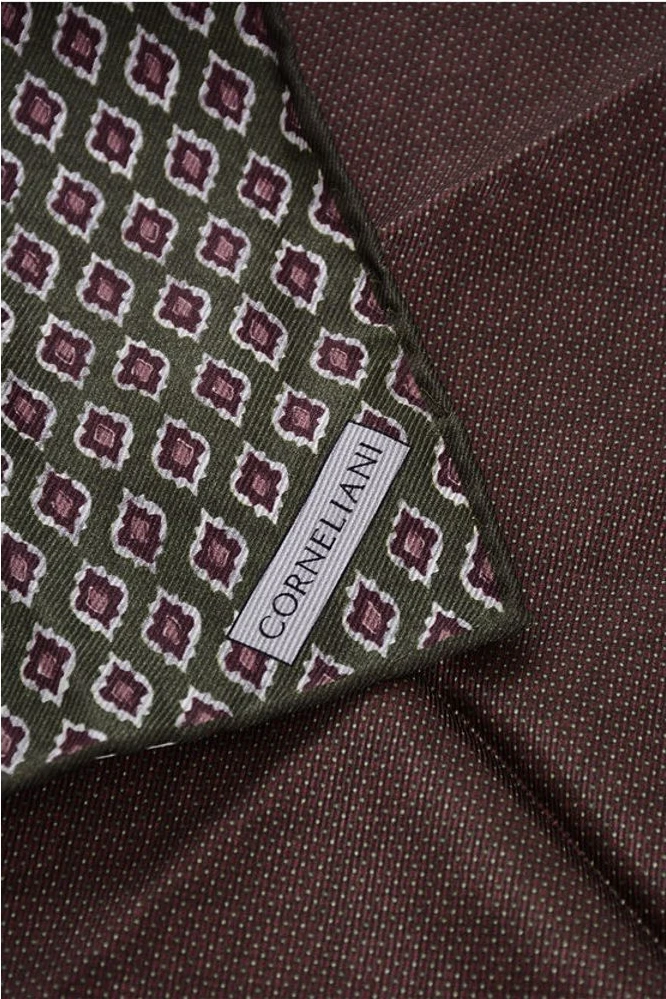 Карманный платок Corneliani с геометрическим узором из шелка
