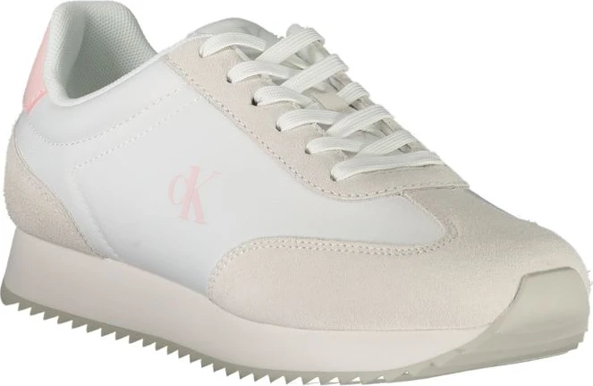 Белые женские кроссовки из кожи Calvin Klein