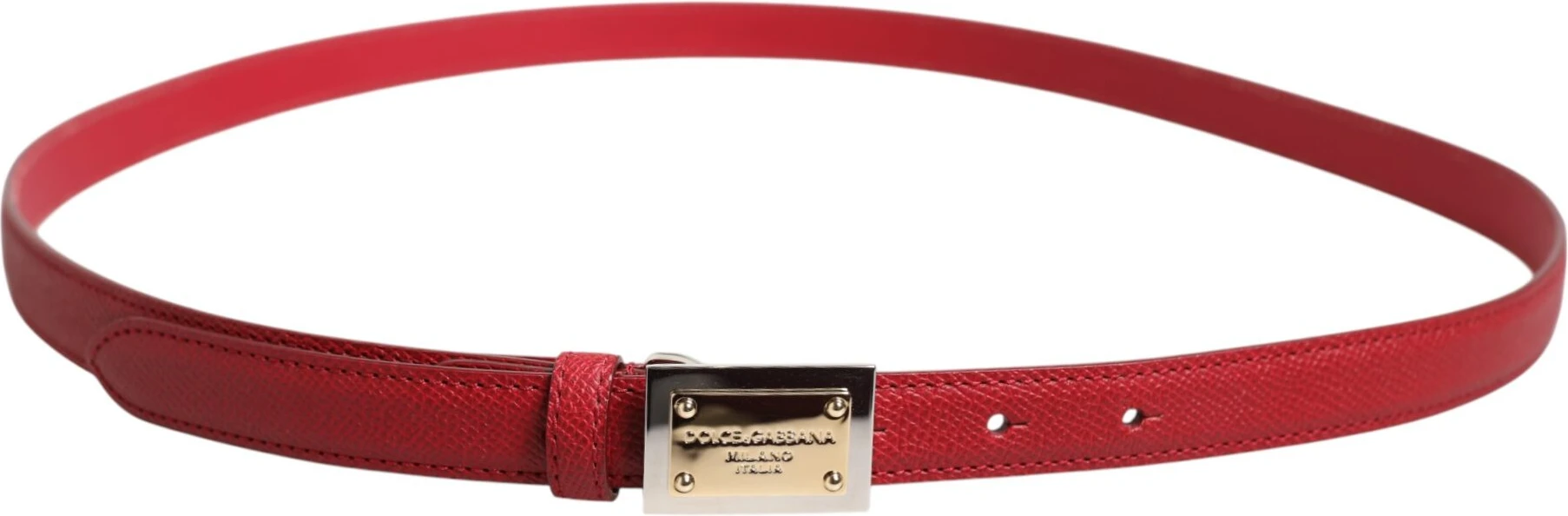 Ремень Dolce & Gabbana Красная Кожа Квадратная Металлическая Пряжка Cintura Belt