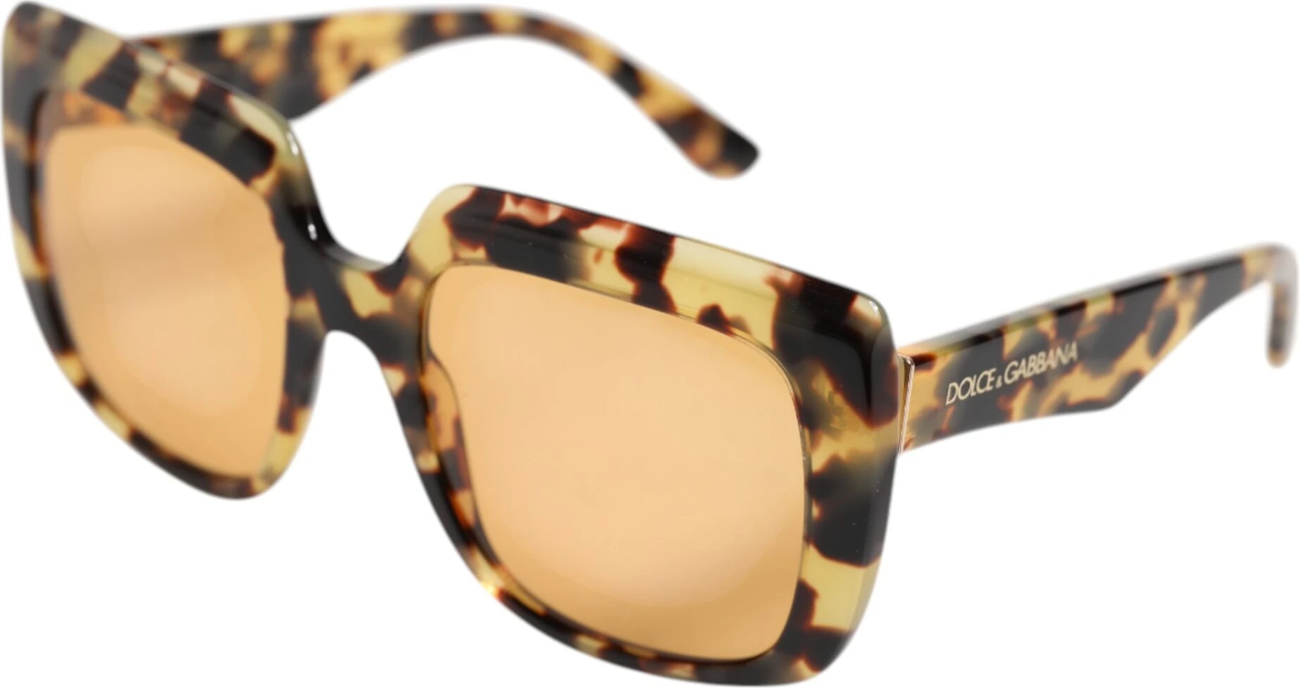 Солнцезащитные очки Dolce & Gabbana Черные Желтые Гавана Леопардовый Квадратные
