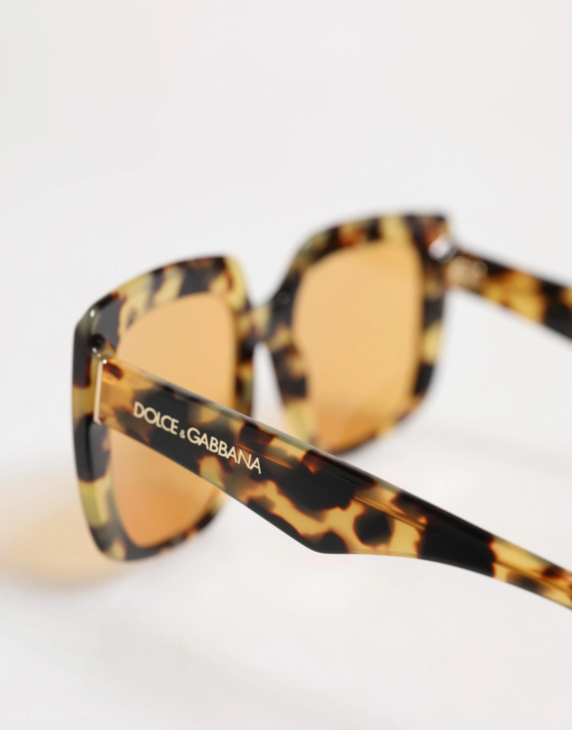 Солнцезащитные очки Dolce & Gabbana Черные Желтые Гавана Леопардовый Квадратные