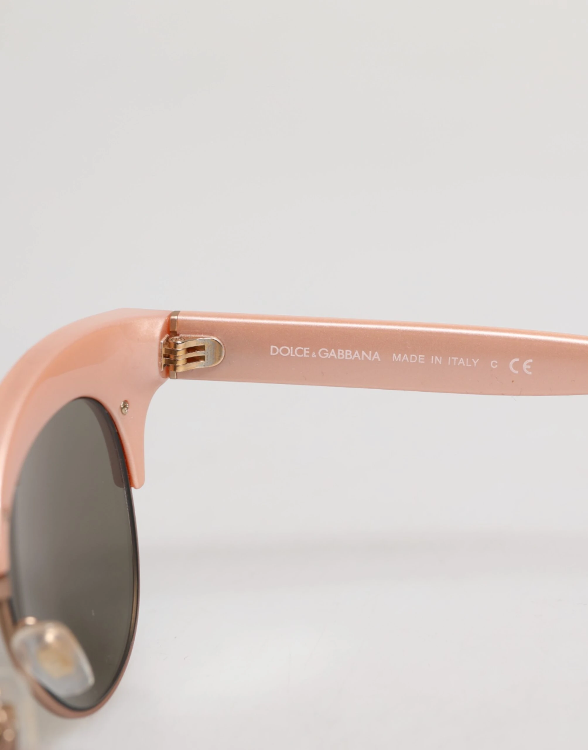Солнцезащитные очки Dolce & Gabbana Розовое золото Зеркальные «Кошачий глаз» DG6109 с пайетками