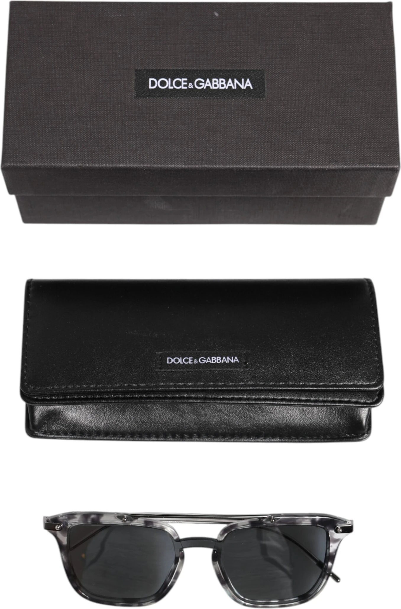 Солнцезащитные очки Dolce & Gabbana Серый Гавана Ацетат Квадратные DG4327 Очки