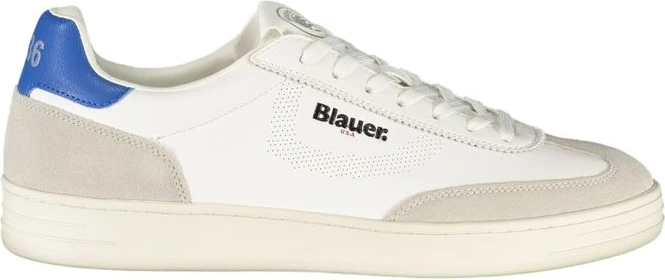 Белые кожаные мужские кроссовки Blauer