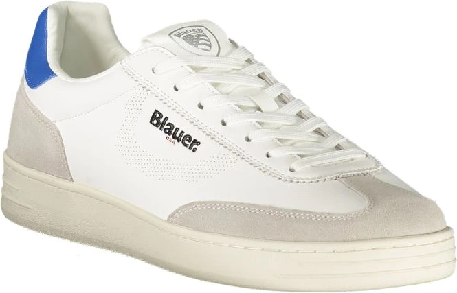 Белые кожаные мужские кроссовки Blauer