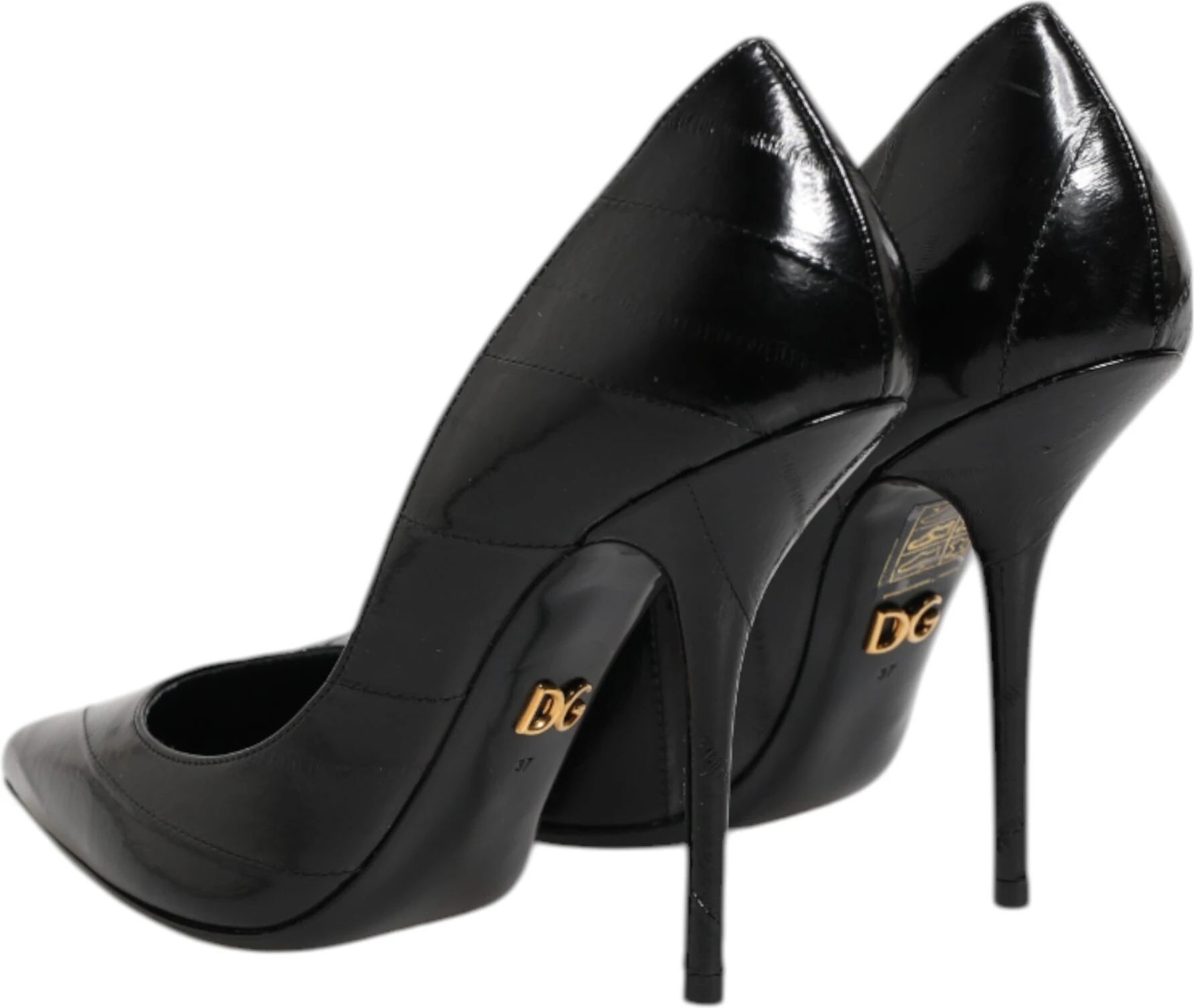 Туфли-лодочки на шпильке из черной кожи Dolce & Gabbana