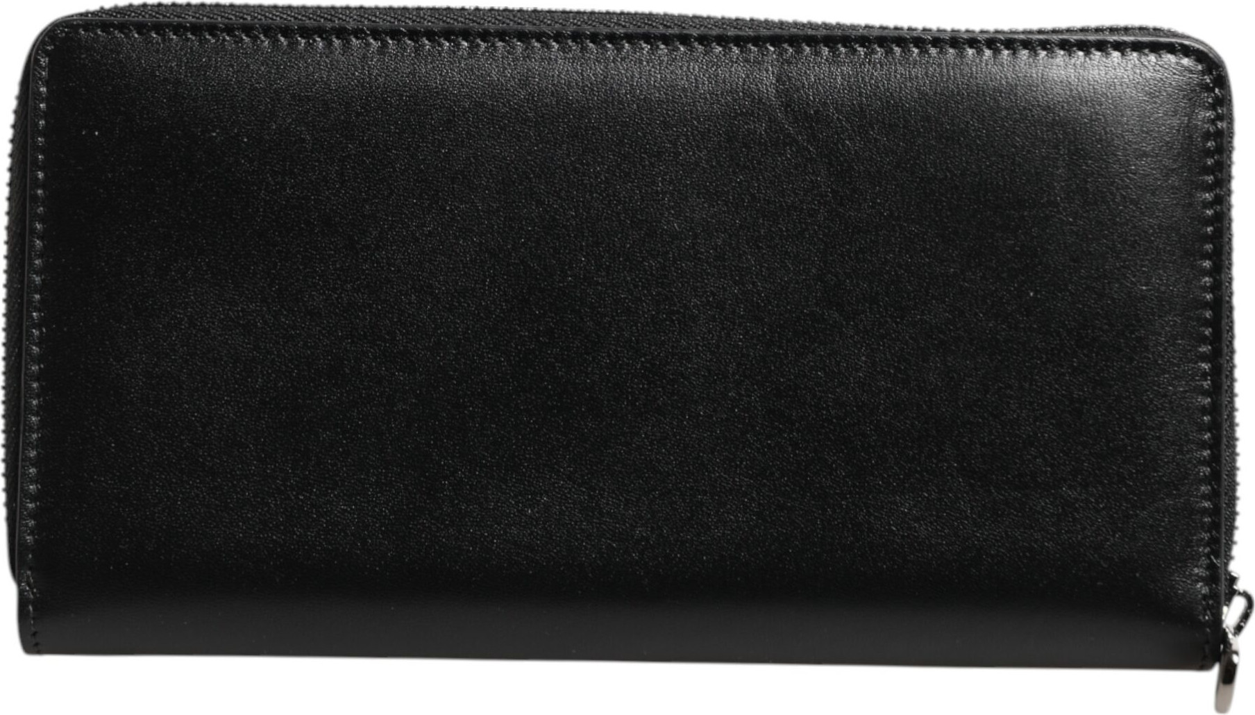 Кошелек Dolce & Gabbana Черная кожа с бляшкой DG, кошелек на молнии Continental