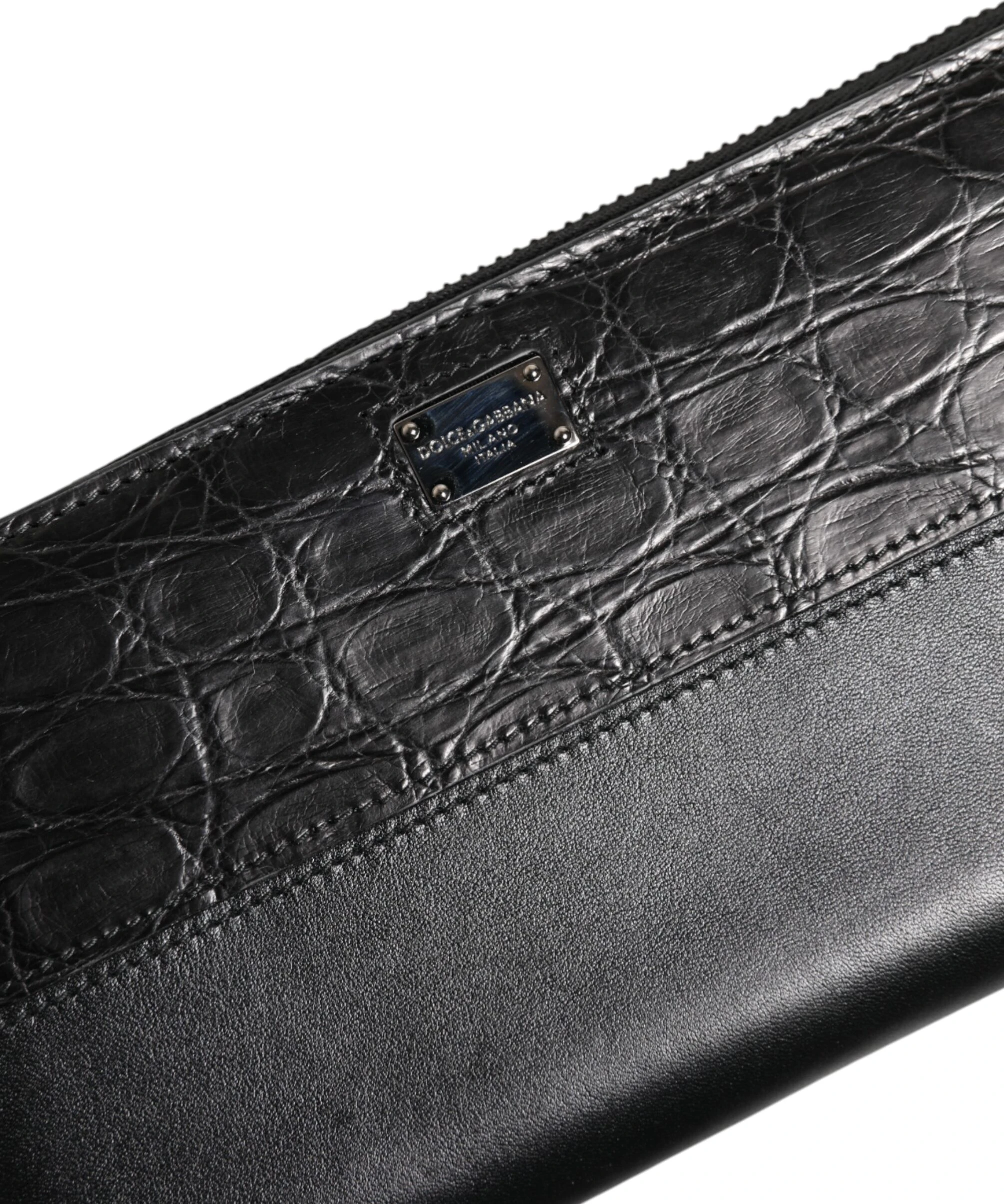 Кошелек Dolce & Gabbana Черная кожа с бляшкой DG, кошелек на молнии Continental