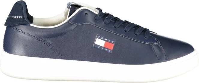 Синие кожаные мужские кроссовки Tommy Hilfiger