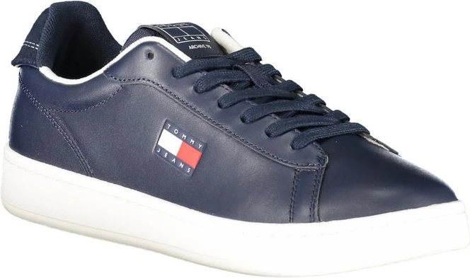 Синие кожаные мужские кроссовки Tommy Hilfiger