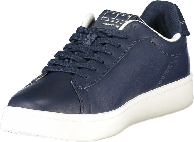 Синие кожаные мужские кроссовки Tommy Hilfiger