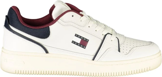 Белые кожаные мужские кроссовки Tommy Hilfiger