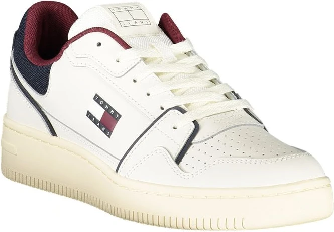 Белые кожаные мужские кроссовки Tommy Hilfiger