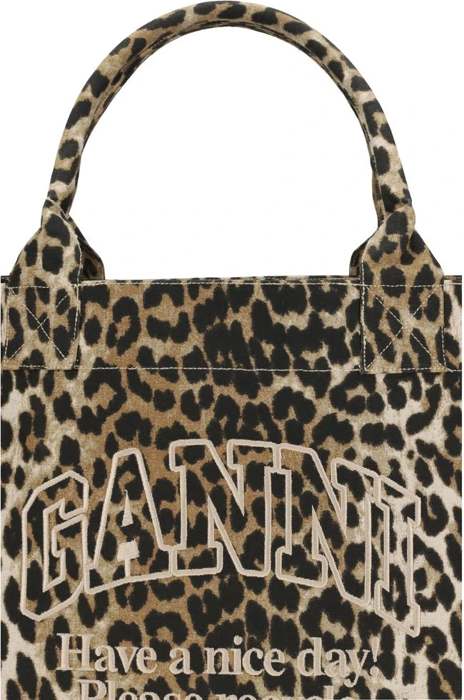 Сумка-тоут GANNI XXL Leopard Tote Bag