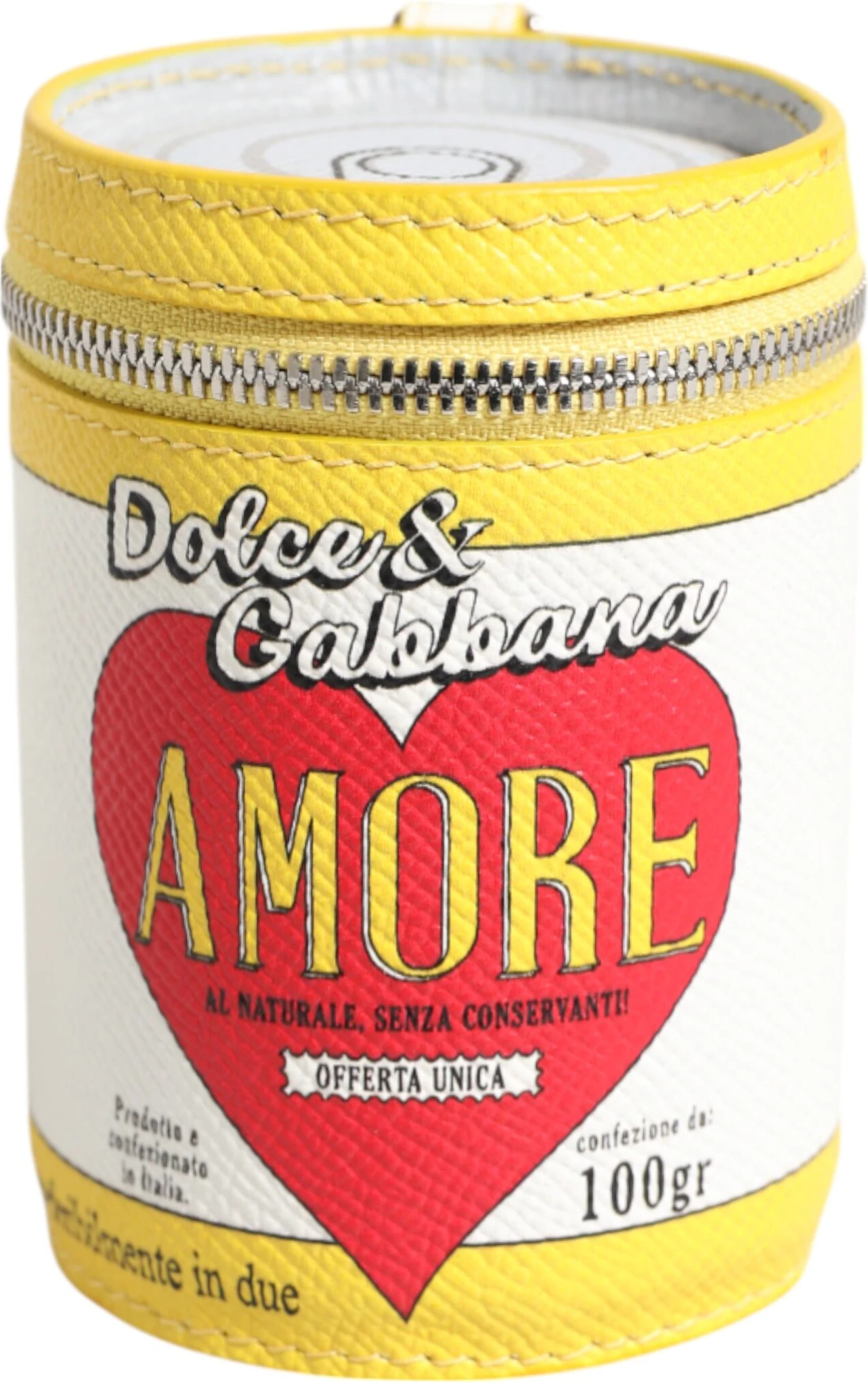 Брелок-аксессуар Dolce & Gabbana Amore из натуральной кожи, желтый, чехол для монет, брелок