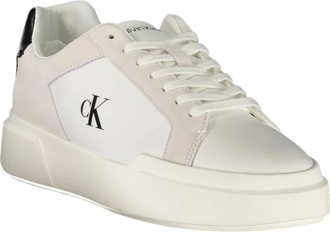 Белые кожаные мужские кроссовки Calvin Klein