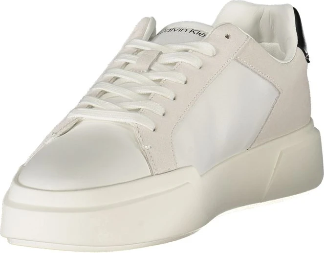 Белые кожаные мужские кроссовки Calvin Klein