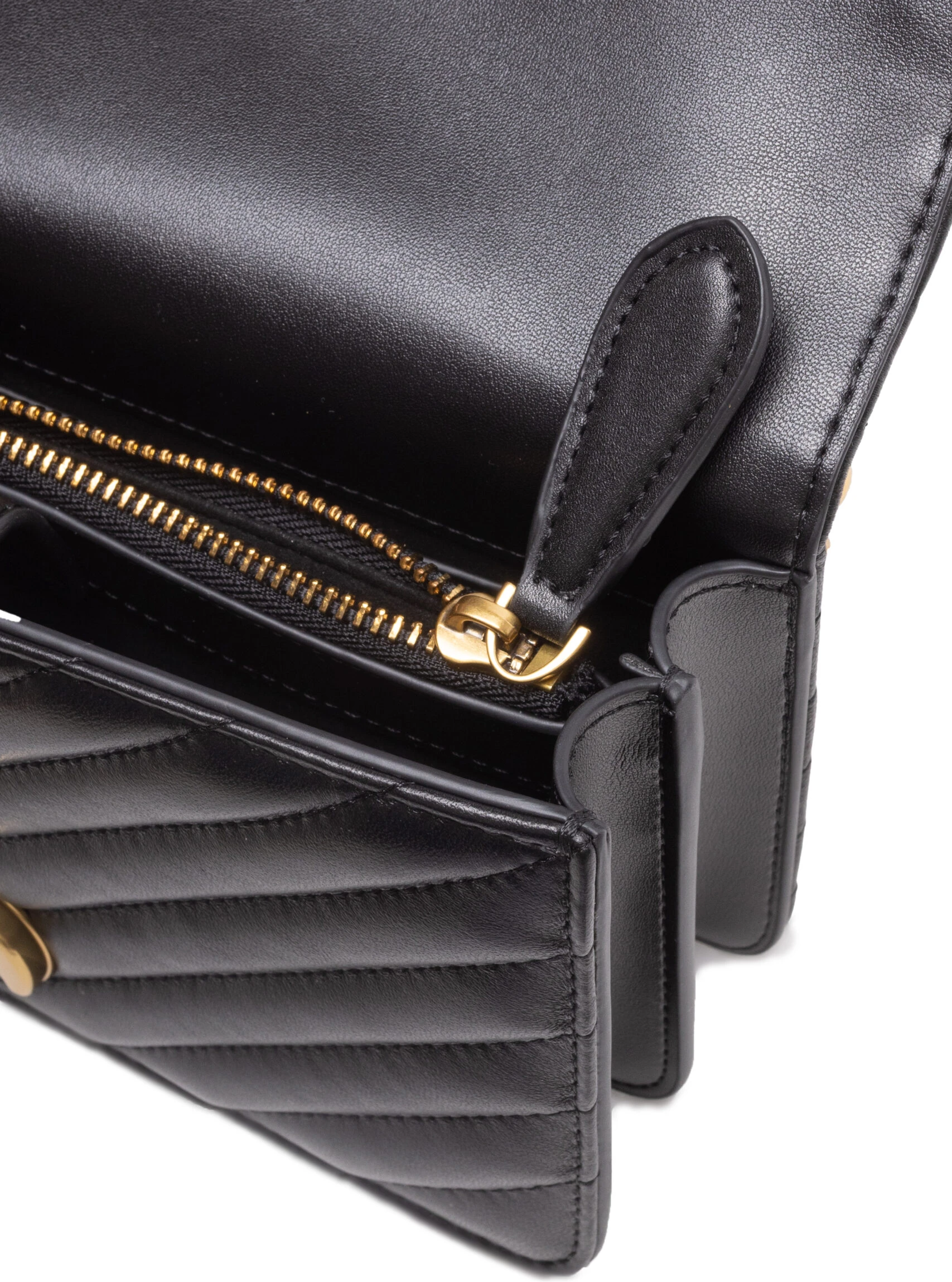 Сумка через плечо Pinko Черная Кожаная Love One Mini