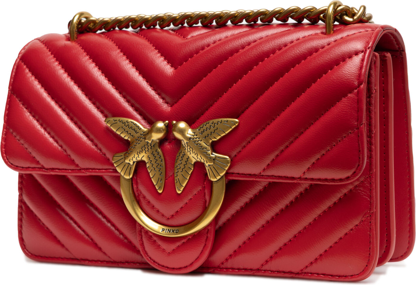 Сумка через плечо Pinko Красная Кожа Love One Mini