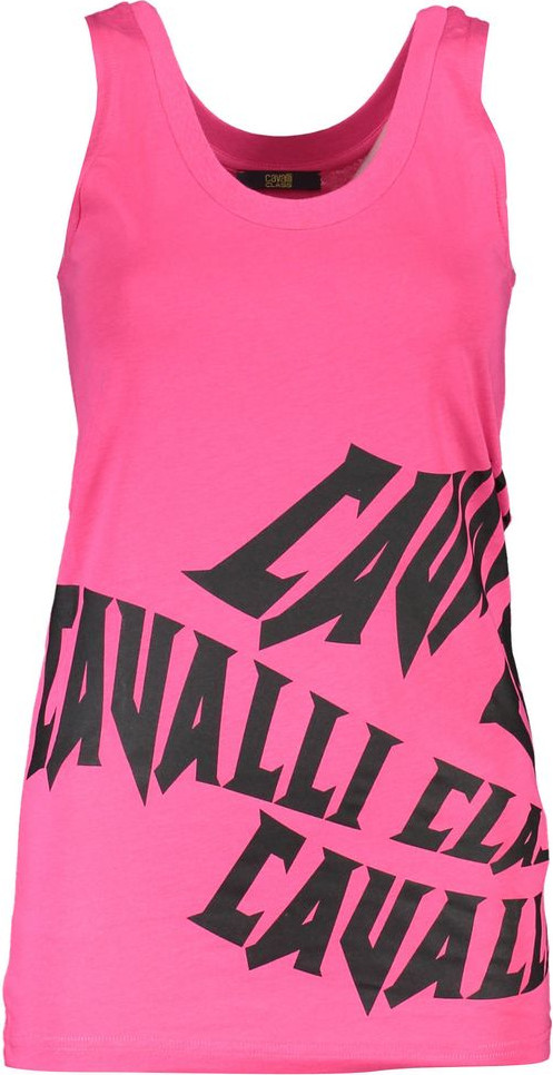 Pink Cotton Tank Top Cavalli CLASS