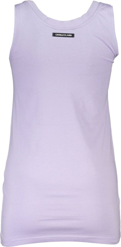 Purple Cotton Tank Top cavalli CLASS