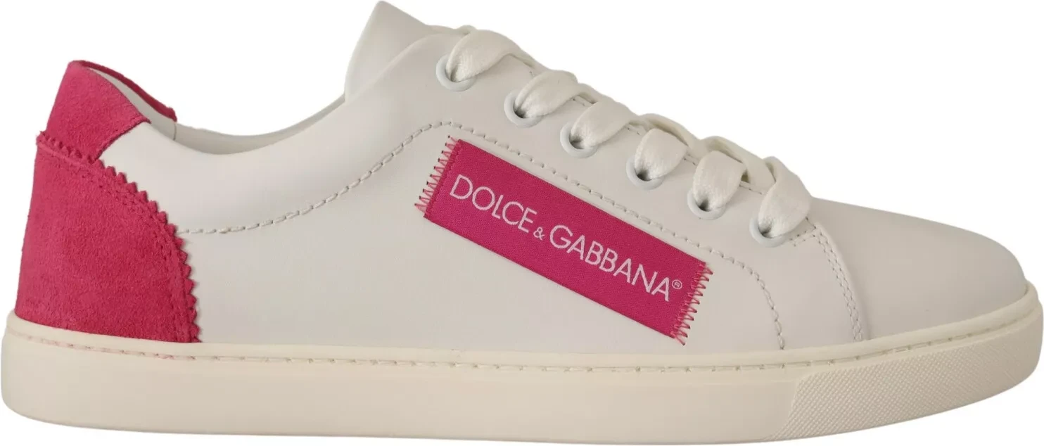 Белые кроссовки Dolce & Gabbana из замши и кожи