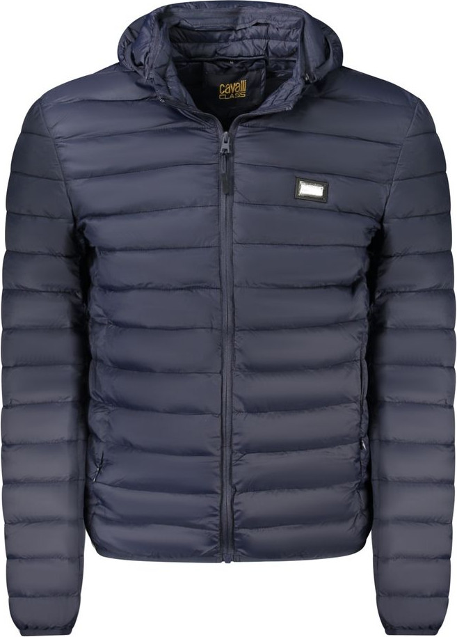 Blue Polyester Men Jacket