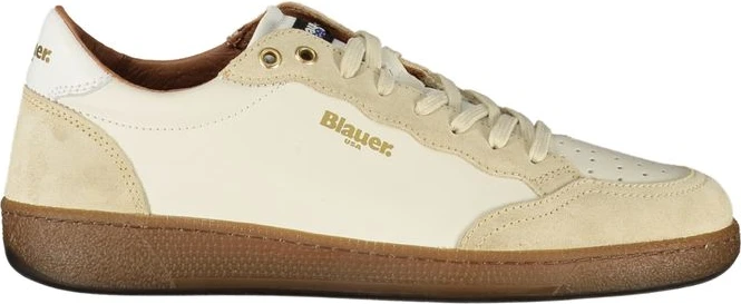 Белые кожаные мужские кроссовки Blauer